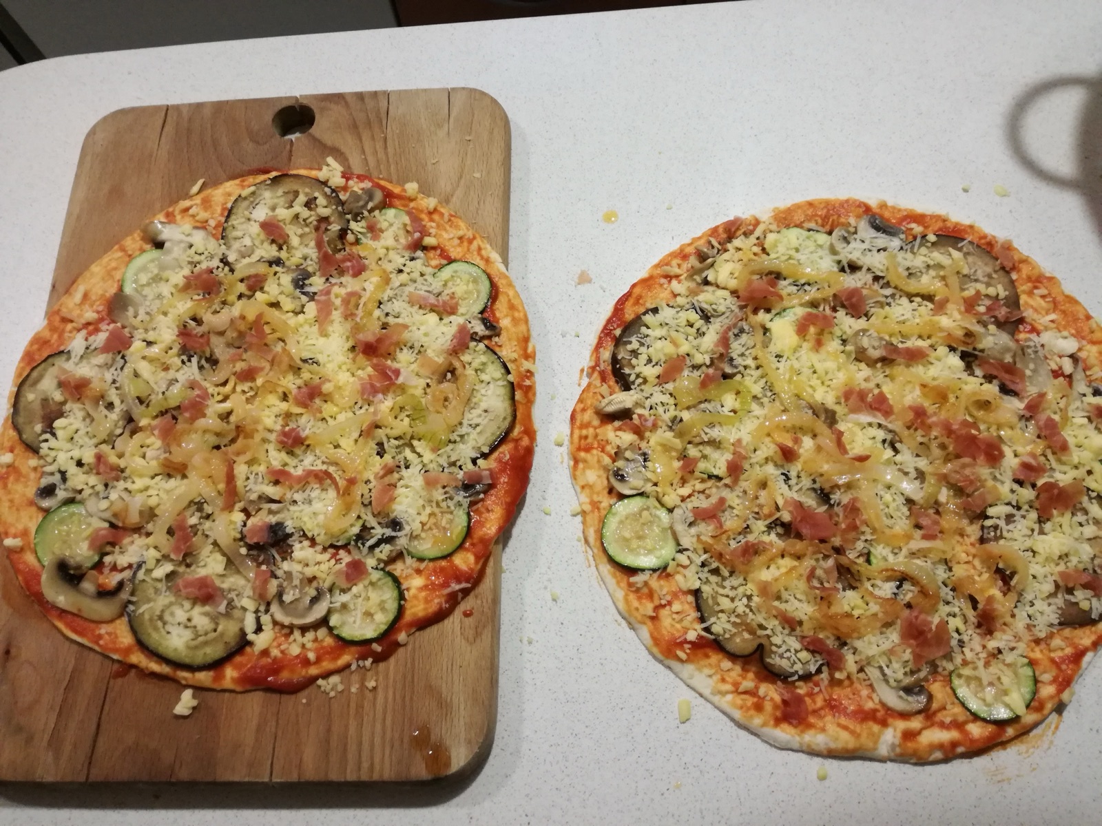 Pizzes de carbassó i albergínia